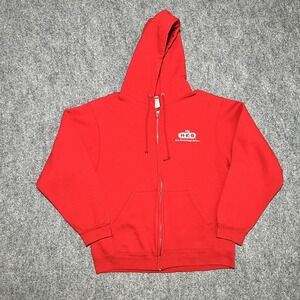 HEB Hoodie Men's Red Medium Full Zip Up Employee Uniform Sweatshirt Grocery